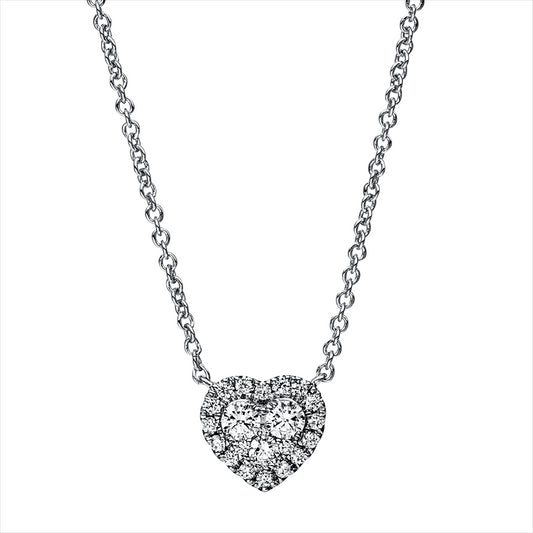 Collier 14 kt WG, 3 Brill. 0,18 ct, TW-si, 19 Brill. 0,10 ct, TW-si