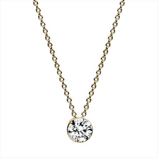 Collier 18 kt GG, GIA6472813687, 1 Brill. 0,40 ct, TW-si