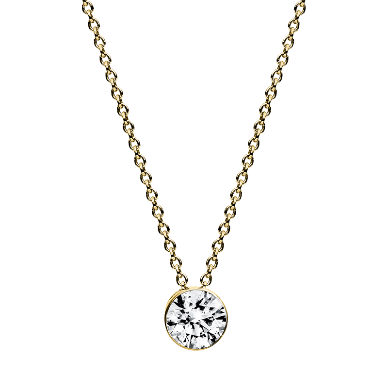 Collier 14 kt GG, GIA6531274020, 1 Brill. 0,40 ct, TW-si