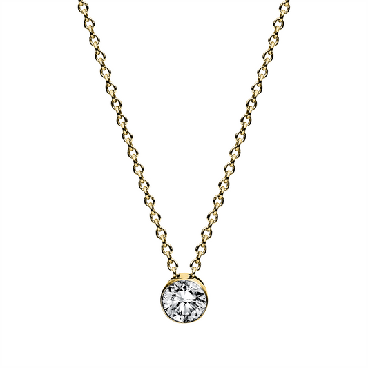 Collier 14 kt GG, 1 Brill. 0,20 ct, TW-si