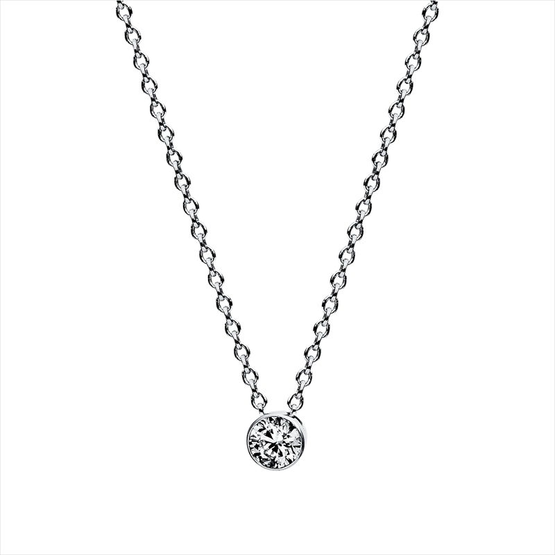 Collier 14 kt WG, 1 Brill. 0,10 ct, TW-si