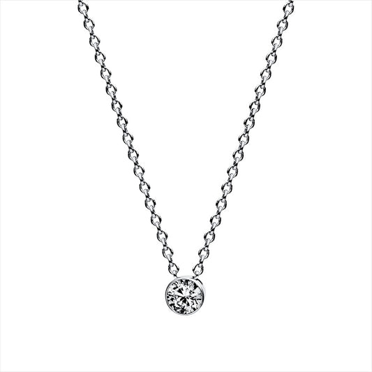 Collier 14 kt WG, 1 Brill. 0,10 ct, TW-si