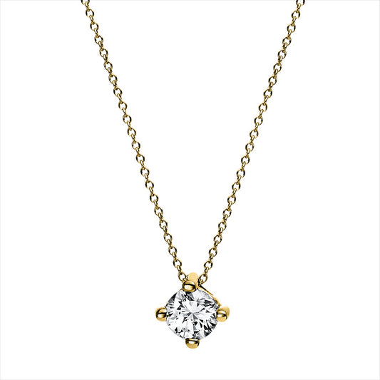 Collier 14 kt GG, 1 Brill. 0,25 ct, TW-si