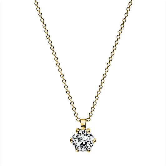 Collier 14 kt GG, mit Öse, 1 Brill. 0,25 ct, TW-si