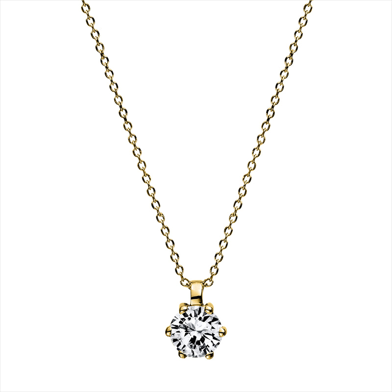 Collier 18 kt GG, 1 Brill. 0,25 ct, TW-si