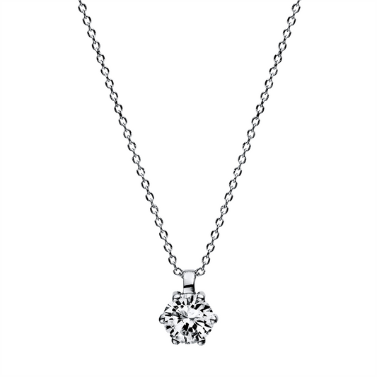 Collier 18 kt WG, 1 Brill. 0,25 ct, TW-si