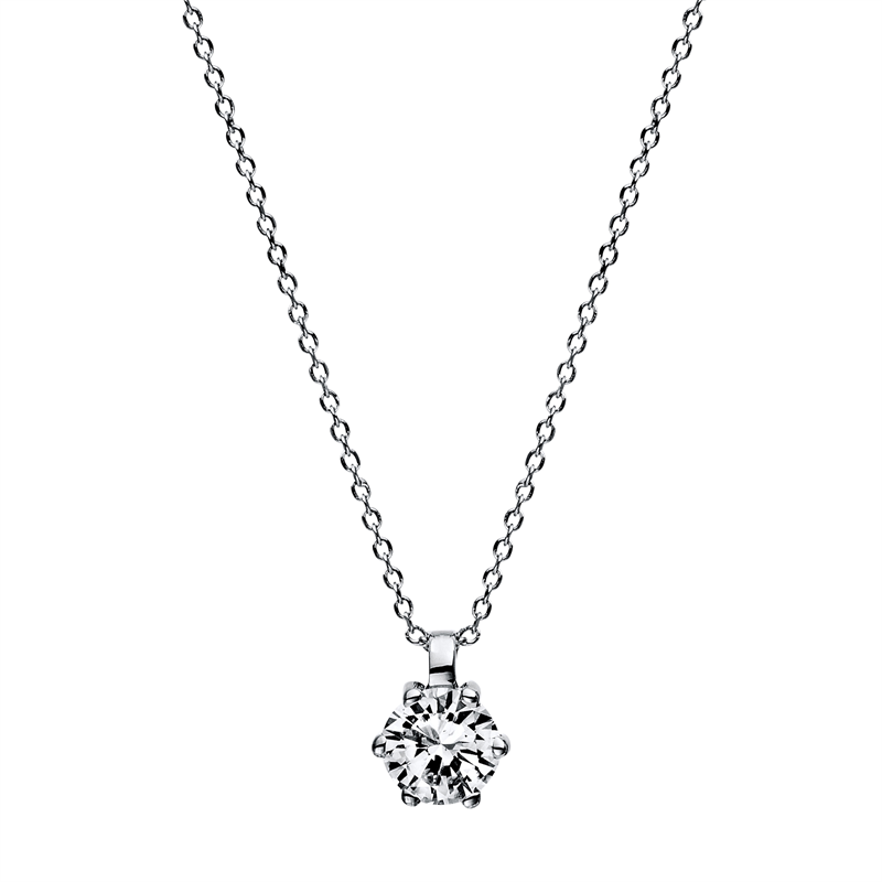 Collier 18 kt WG, 1 Brill. 0,25 ct, TW-si