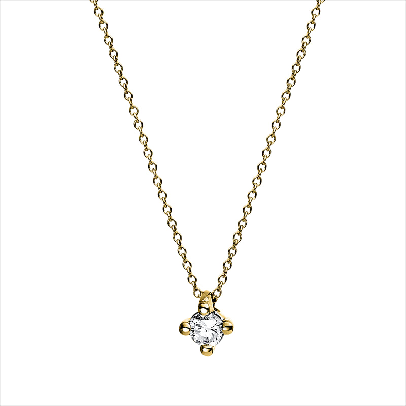 Collier 14 kt GG, 1 Brill. 0,07 ct, TW-si