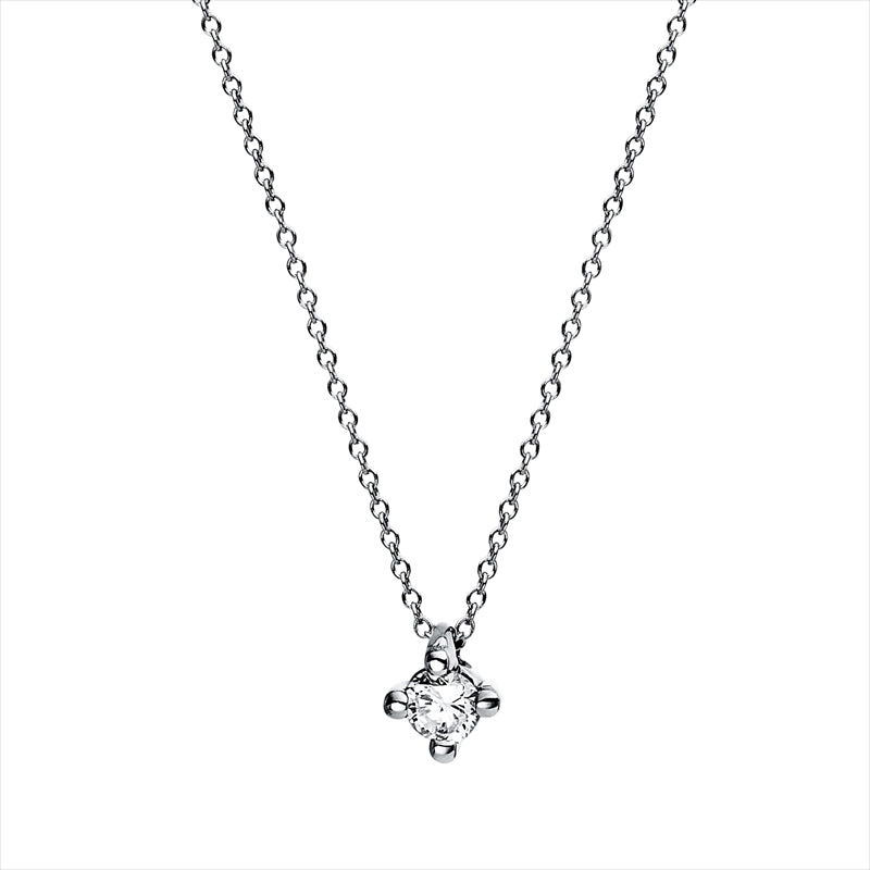 Collier 14 kt WG, 1 Brill. 0,07 ct, TW-si