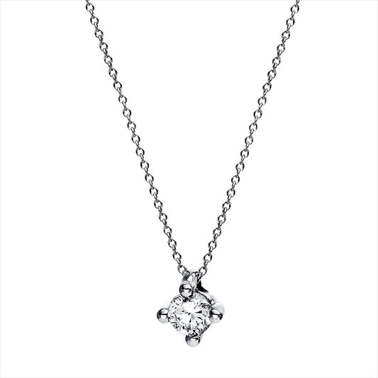 Collier 14 kt WG, 1 Brill. 0,20 ct, TW-si