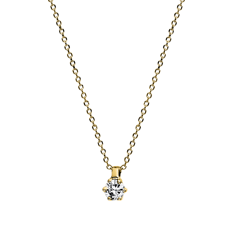 Collier 18 kt GG, 1 Brill. 0,05 ct, TW-si