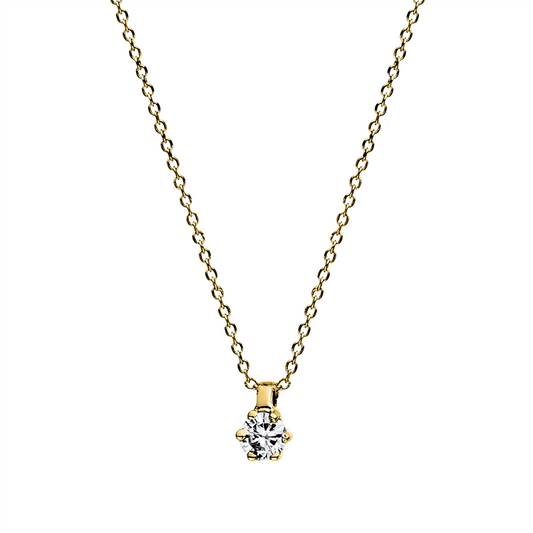 Collier 18 kt GG, 1 Brill. 0,05 ct, TW-si