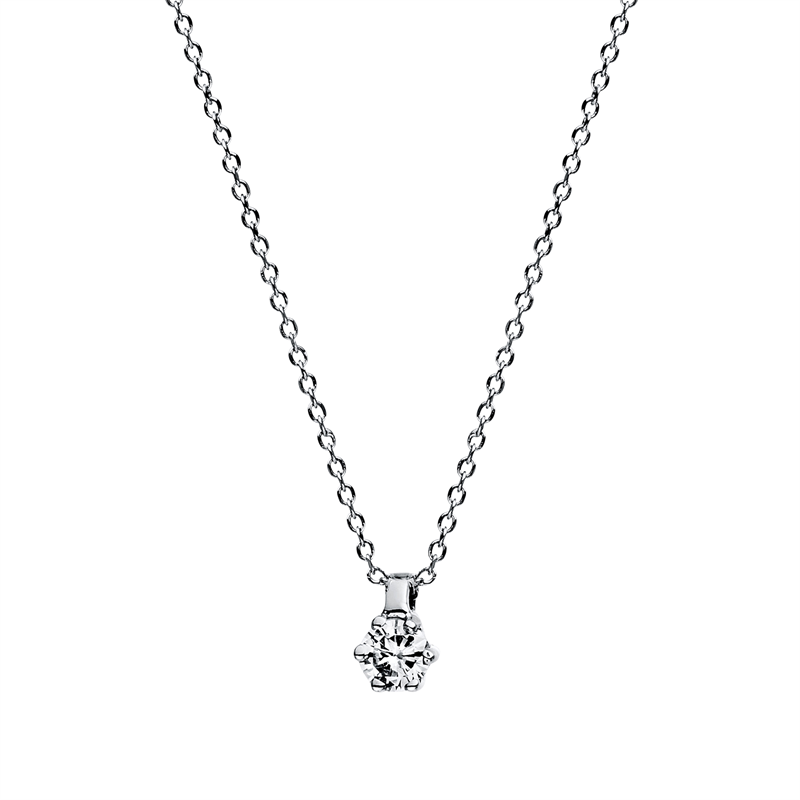 Collier 18 kt WG, 1 Brill. 0,05 ct, TW-si