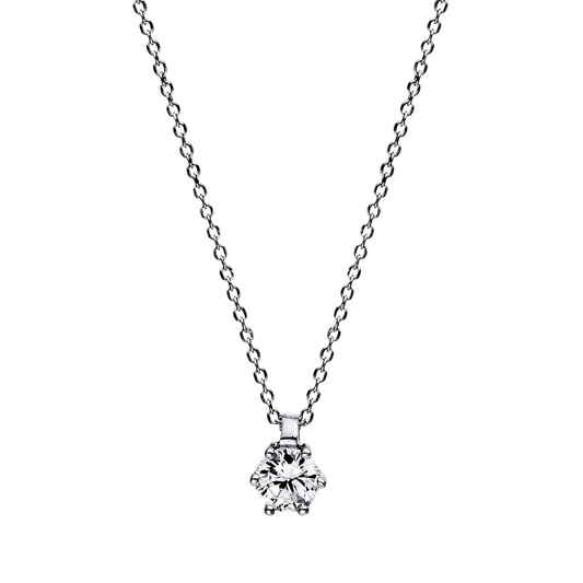Collier 18 kt WG, 1 Brill. 0,15 ct, TW-si