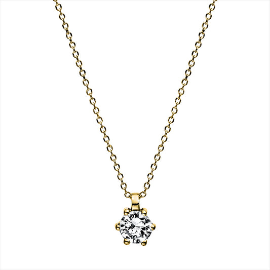 Collier 14 kt GG, 1 Brill. 0,20 ct, TW-si