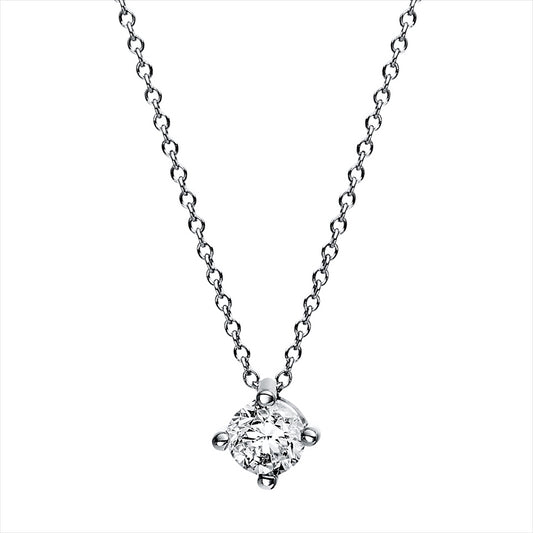 Collier 14 kt WG, 1 Brill. 0,40 ct, TW-si