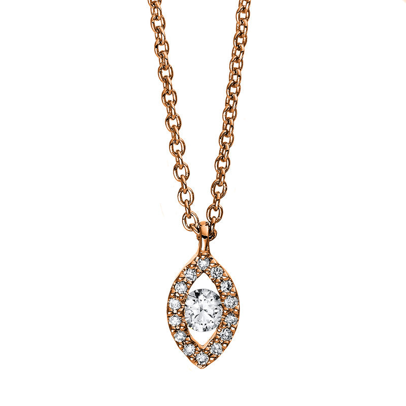 Collier 18 kt RG, 15 Brill. 0,08 ct, TW-si