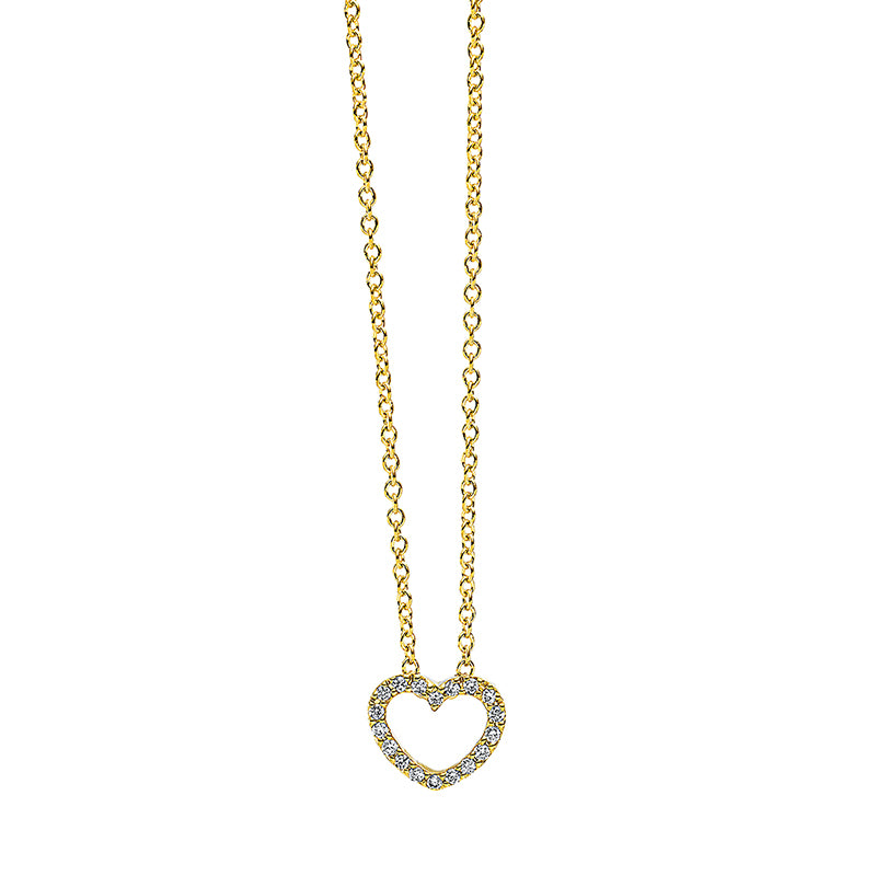 Collier 18 kt GG, 18 Brill. 0,04 ct, TW-si