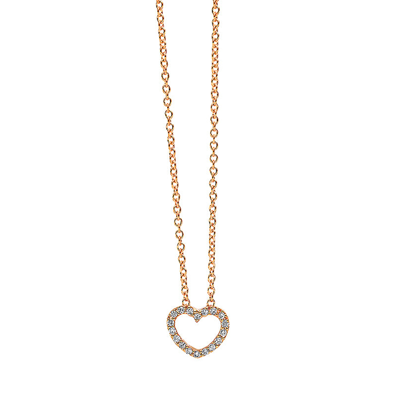 Collier 18 kt RG, 18 Brill. 0,04 ct, TW-si