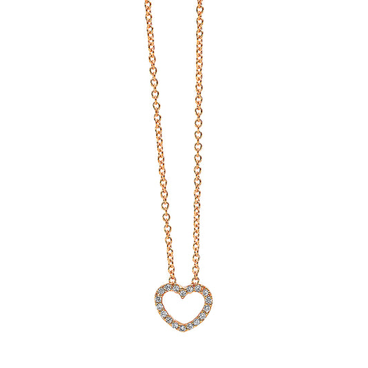 Collier 18 kt RG, 18 Brill. 0,04 ct, TW-si