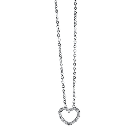 Collier 18 kt WG, 18 Brill. 0,04 ct, TW-si