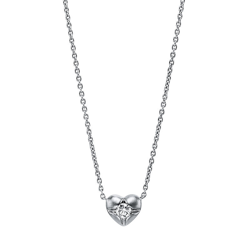 Collier 18 kt WG, 1 Brill. 0,12 ct, TW-si