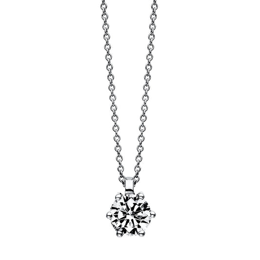 Collier 18 kt WG, GIA6442804684, 1 Brill. 1,00 ct, TW-si