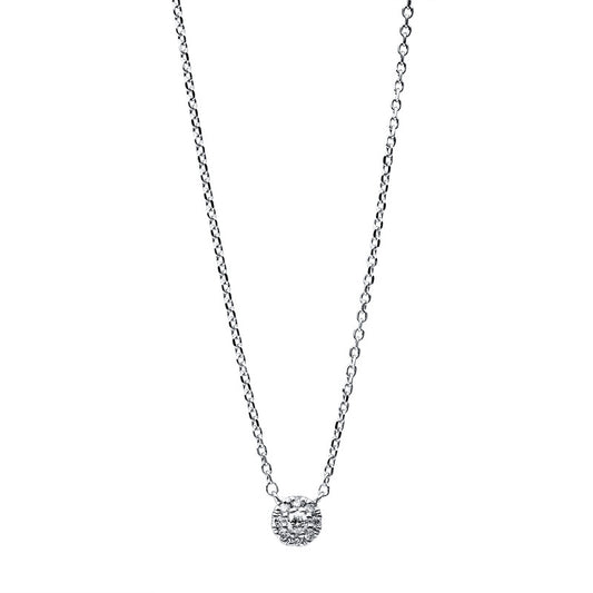 Collier 18 kt WG, 1 Brill. 0,02 ct, TW-si, 8 Brill. 0,02 ct, TW-si