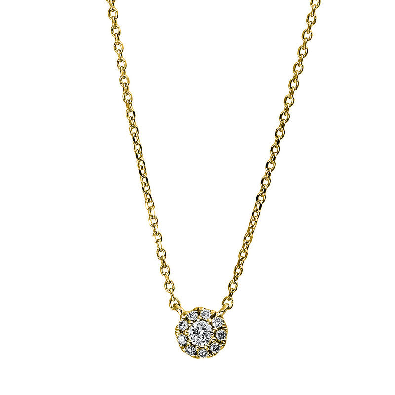 Collier 18 kt GG, 1 Brill. 0,03 ct, TW-si, 9 Brill. 0,03 ct, TW-si