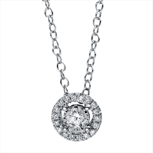 Collier 18 kt WG, Ankerkette, 19 Brill. 0,15 ct, TW-si