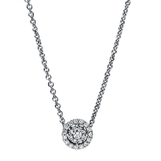 Collier 18 kt WG, 1 Brill. 0,03 ct, TW-si, 23 Brill. 0,09 ct, TW-si