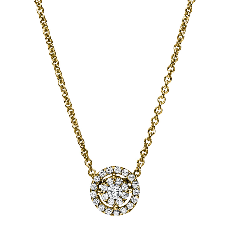 Collier 18 kt GG, 26 Brill. 0,19 ct, TW-si