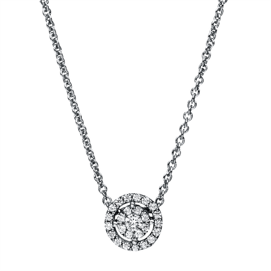 Collier 18 kt WG, Ankerkette, 26 Brill. 0,19 ct, TW-si