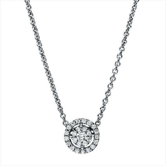 Collier 18 kt WG, Ankerkette, 26 Brill. 0,19 ct, TW-si