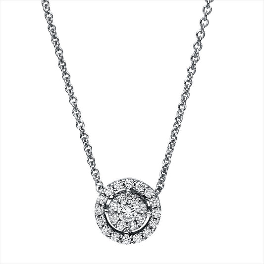 Collier 14 kt WG, 1 Brill. 0,08 ct, TW-si, 24 Brill. 0,22 ct, TW-si