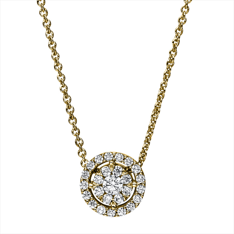 Collier 14 kt GG, 1 Brill. 0,12 ct, TW-si, 25 Brill. 0,29 ct, TW-si