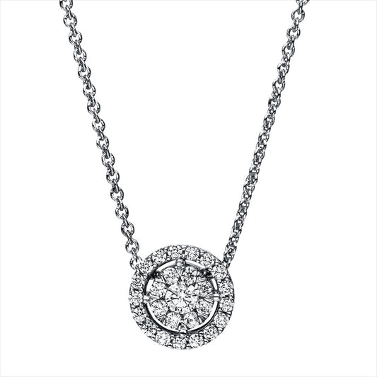 Collier 14 kt WG, 1 Brill. 0,11 ct, TW-si, 25 Brill. 0,30 ct, TW-si