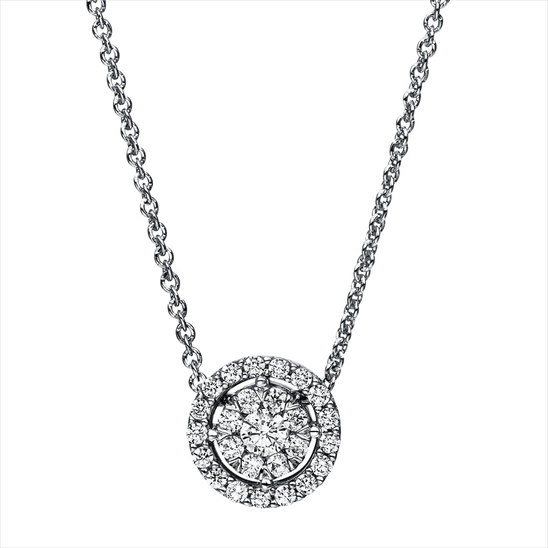 Collier 18 kt WG, Ankerkette, 1 Brill. 0,12 ct, TW-si, 25 Brill. 0,29 ct, TW-si