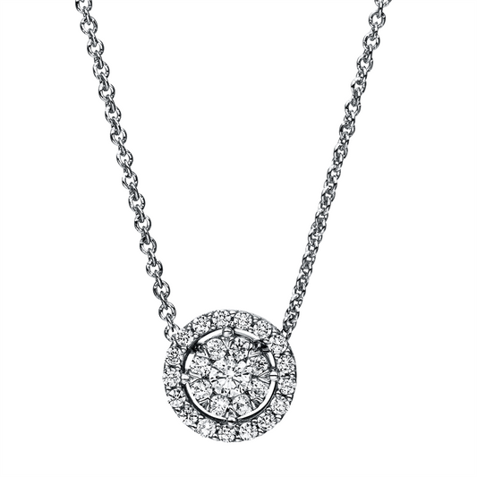 Collier 18 kt WG, Ankerkette, 1 Brill. 0,12 ct, TW-si, 25 Brill. 0,29 ct, TW-si