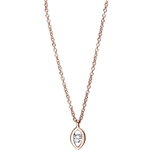 Collier 14 kt RG, 1 Brill. 0,08 ct, TW-si