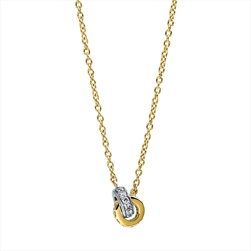 Collier 18 kt GG+WG, 22 Brill. 0,09 ct, TW-si