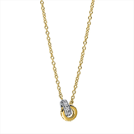 Collier 18 kt GG+WG, 22 Brill. 0,09 ct, TW-si