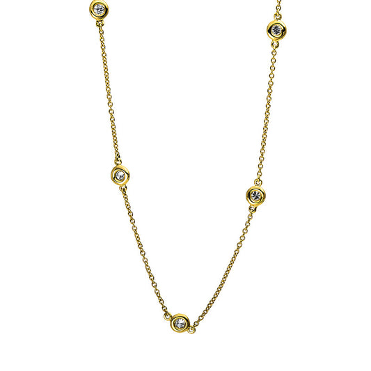 Collier 14 kt GG, 14 Brill. 0,41 ct, TW-vsi/si