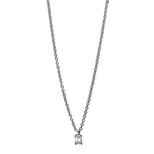 Collier 14 kt WG, 1 Sm.schliff 0,12 ct, TW-si