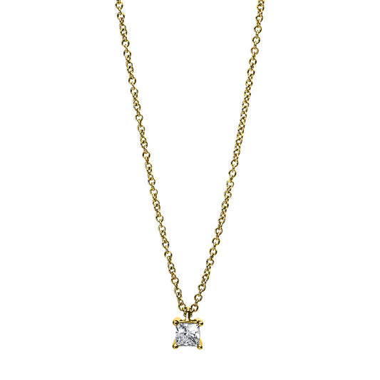 Collier 18 kt GG, 1 Princ. 0,21 ct, TW-si