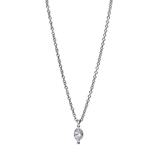 Collier 18 kt WG, 1 Nav. 0,15 ct, TW-si