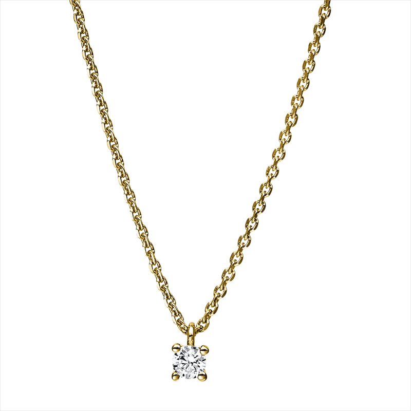 Collier 14 kt GG, 1 Brill. 0,10 ct, TW-si