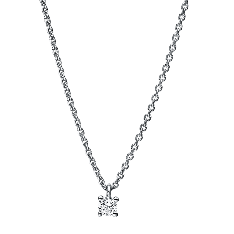 Collier 18 kt WG, 1 Brill. 0,10 ct, TW-si