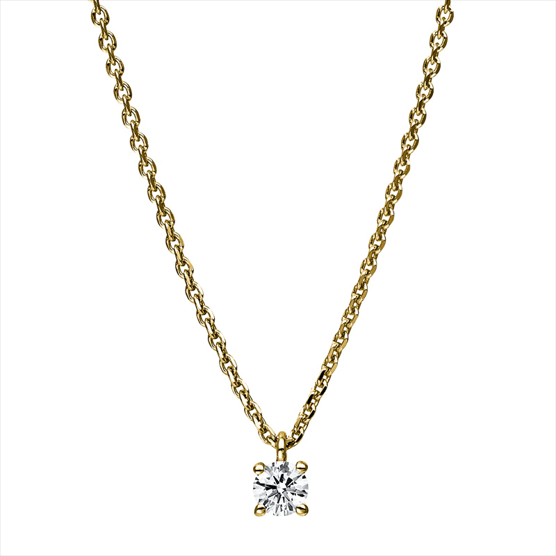 Collier 14 kt GG, 1 Brill. 0,15 ct, TW-si