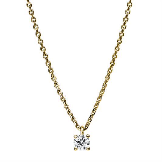 Collier 14 kt GG, 1 Brill. 0,15 ct, TW-si